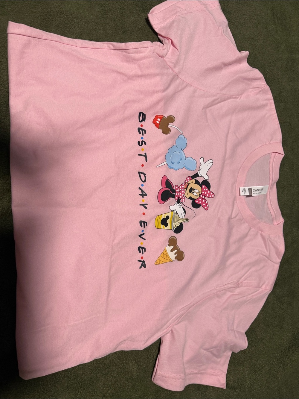 Bella Canvas Pink Minnie Mouse 'Best Day Ever' Graphic Tee